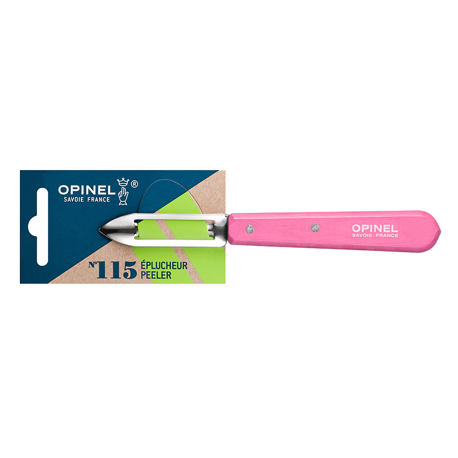 Opinel Овочечистка 15,7х1х1,9 см металік / рожева Les Essentiels | https://grandposuda.com.ua