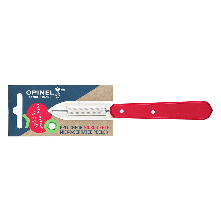 Opinel Овочечистка з мікрозубцамі 15,7х1х1,9 см металік / червона Les Essentiels | https://grandposuda.com.ua