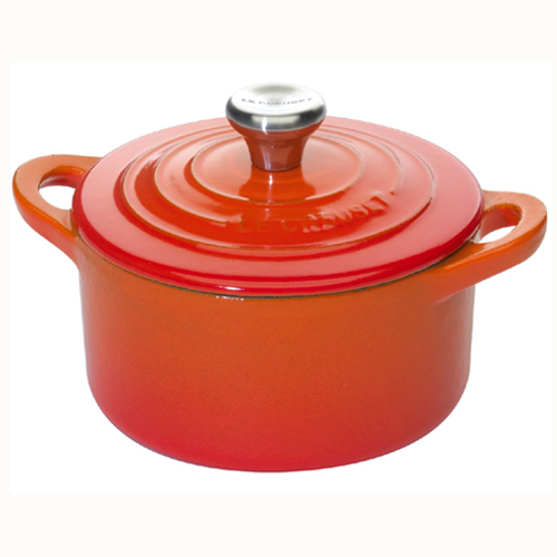 Le Creuset Мини-кастрюля / жаровня с крышкой 10 см, оранжевая | https://grandposuda.com.ua