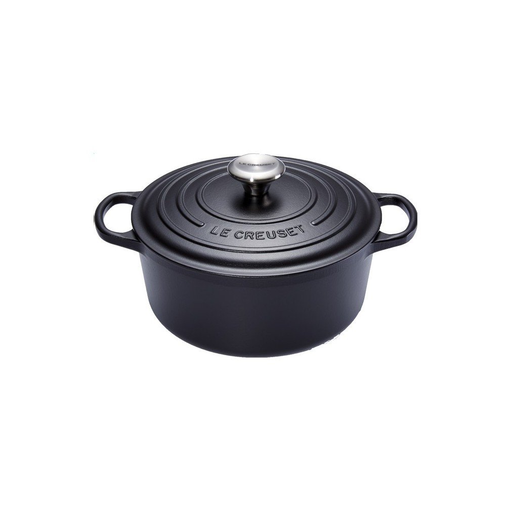 Le Creuset Каструля / жаровня з кришкою 20 см, чорний матовий | https://grandposuda.com.ua