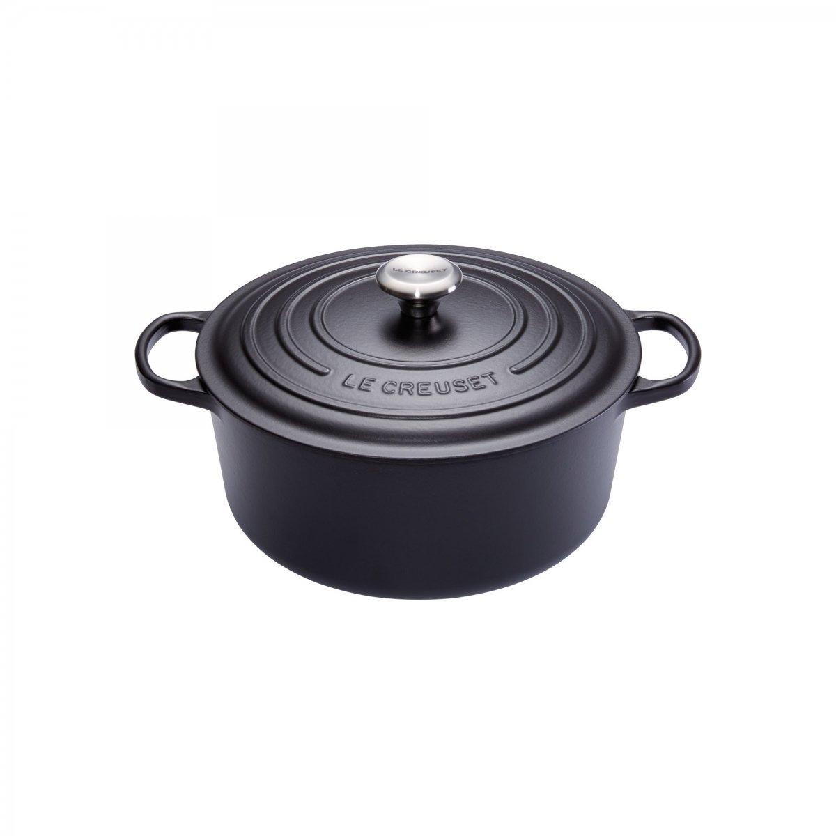 Le Creuset Каструля / жаровня з кришкою 22 см, чорний матовий | https://grandposuda.com.ua