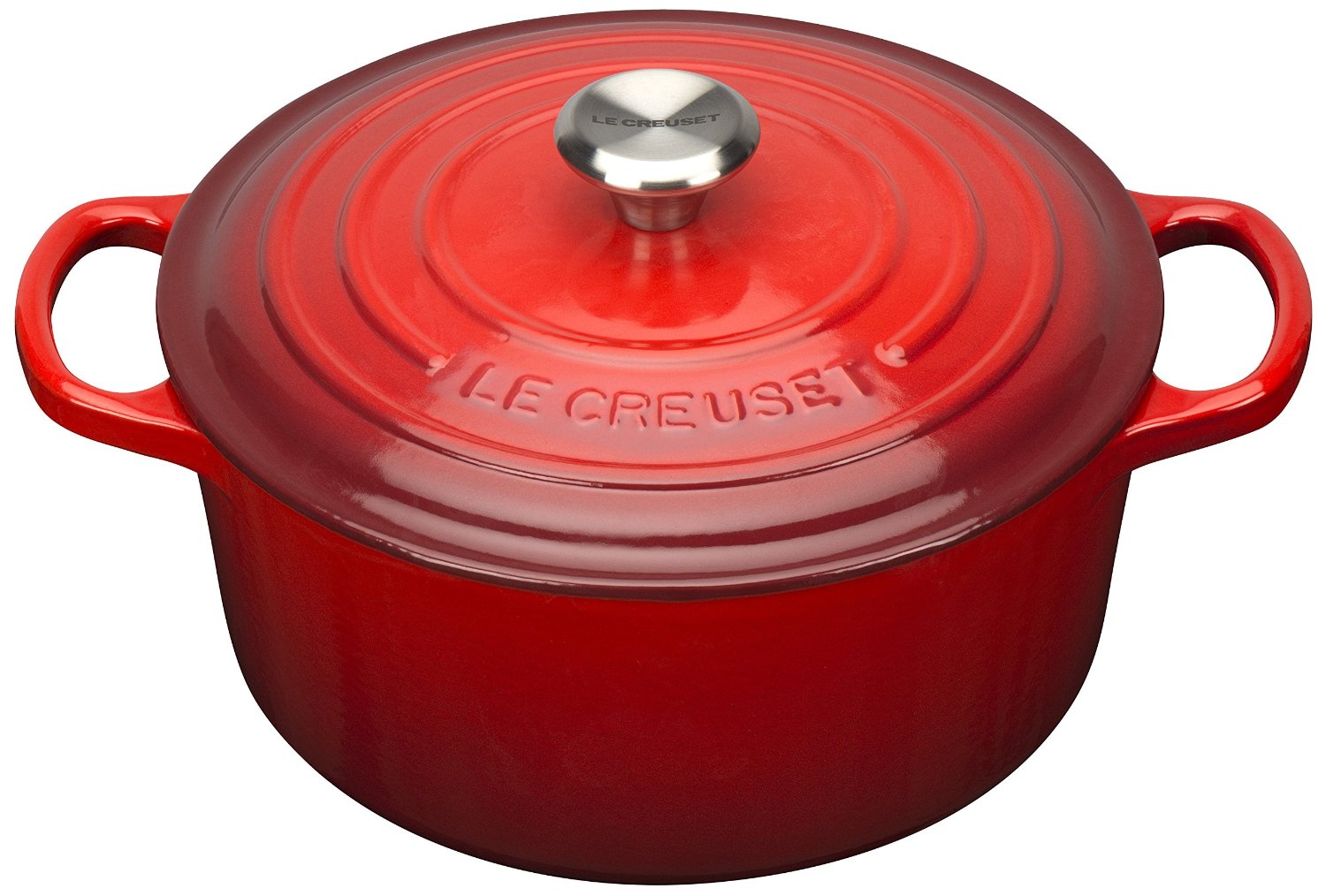 Le Creuset Каструля / жаровня 22 см, вишневий | https://grandposuda.com.ua