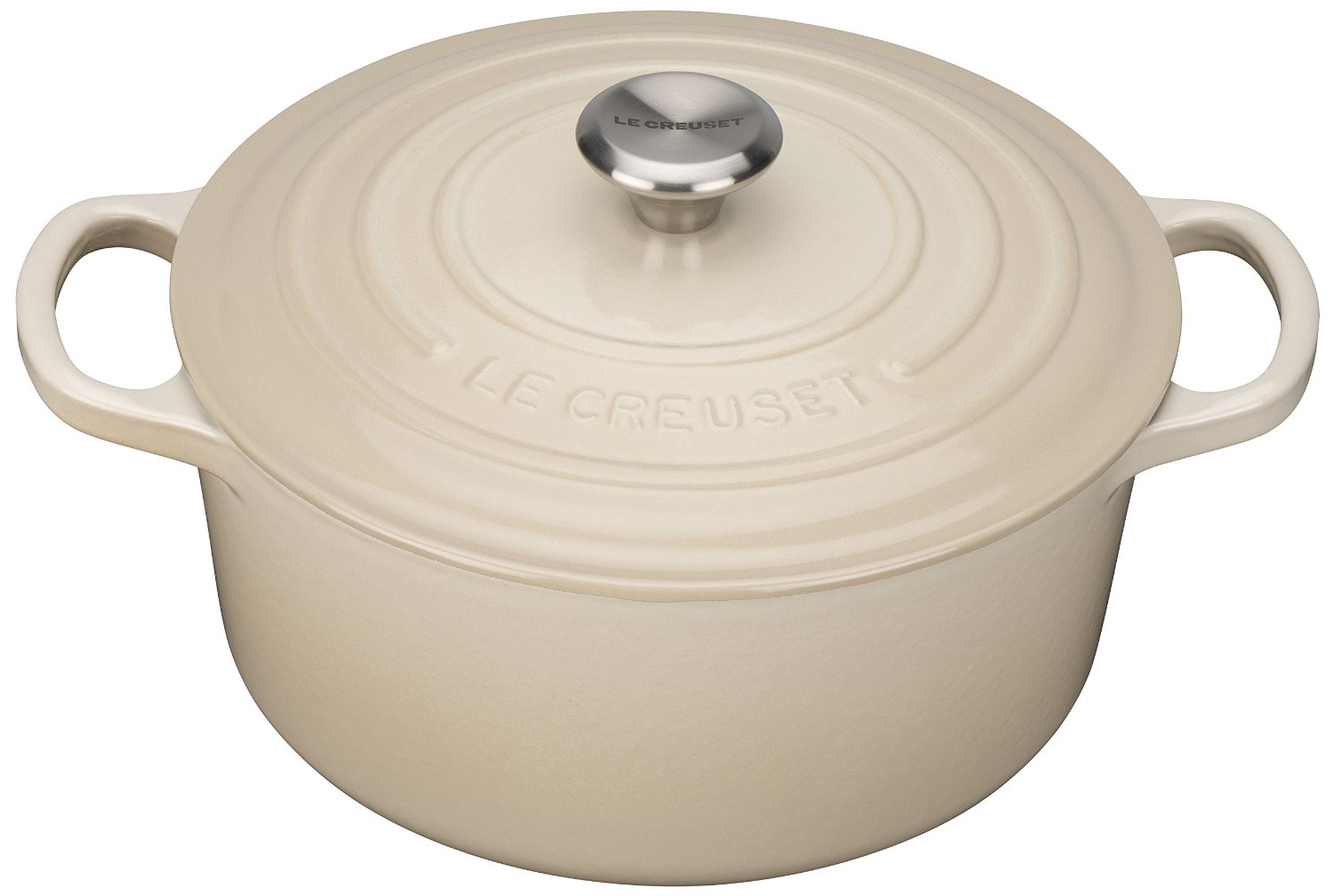 Le Creuset Каструля / жаровня 22 см, бежевий | https://grandposuda.com.ua