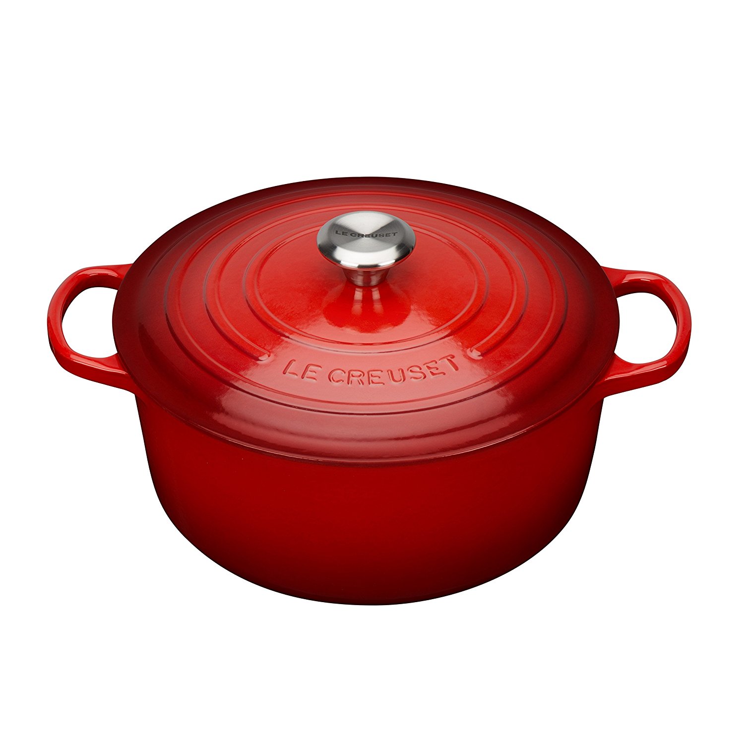 Le Creuset Каструля / жаровня з кришкою 24 см, вишневий Signature | https://grandposuda.com.ua
