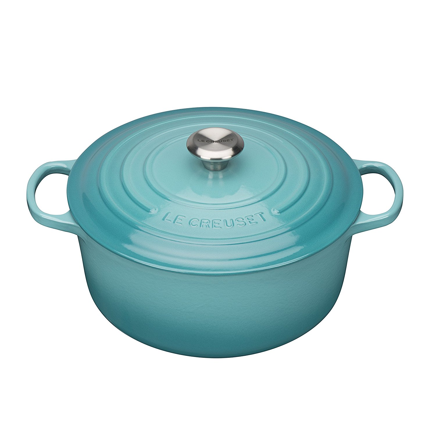 Le Creuset Каструля / жаровня з кришкою 24 см, бірюзовий Signature | https://grandposuda.com.ua