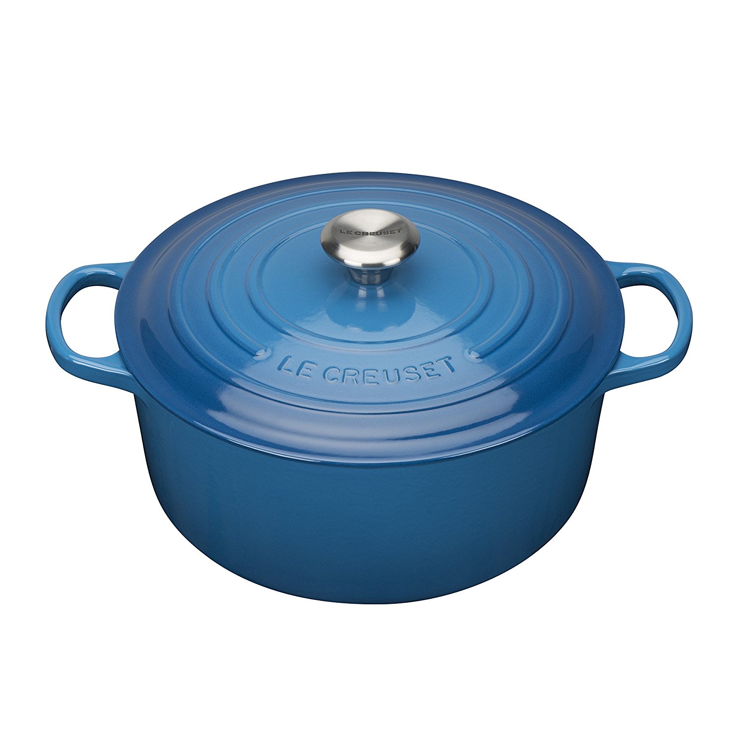 Le Creuset Каструля / жаровня з кришкою 24 см, синій марсель Signature | https://grandposuda.com.ua