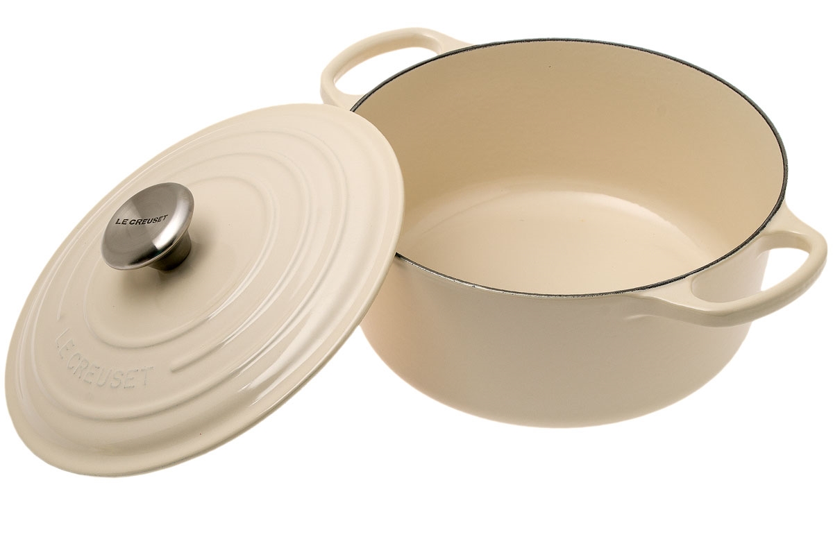 Le Creuset Кастрюля / жаровня с крышкой 24 см, жемчужный | https://grandposuda.com.ua