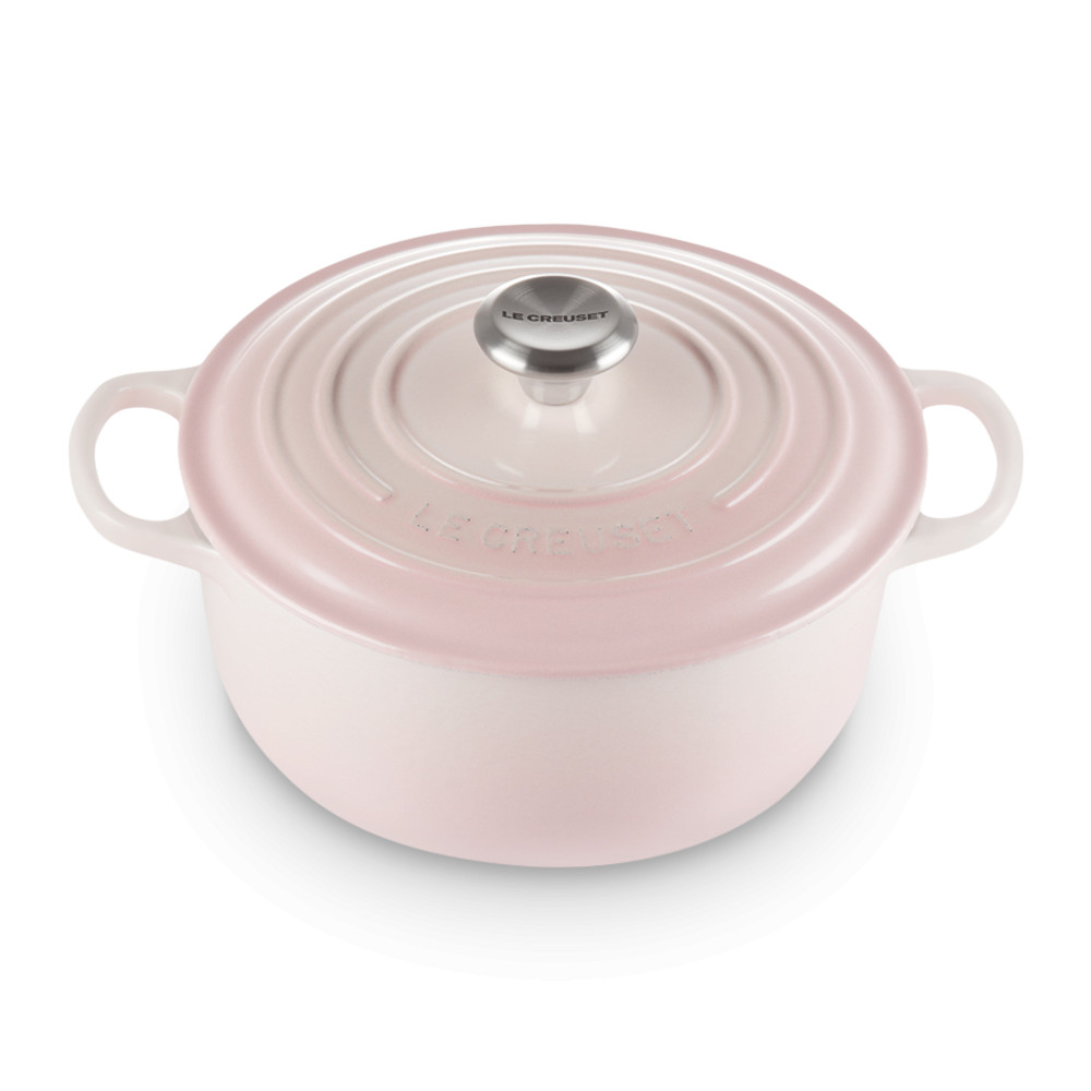 Le Creuset Каструля кругла 4,2 л рожева Shell Pink | https://grandposuda.com.ua