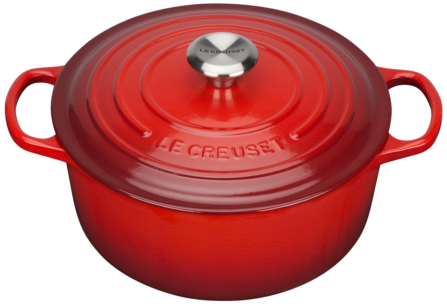 Le Creuset Кастрюля / жаровня с крышкой 26 см, вишневый Signature | https://grandposuda.com.ua