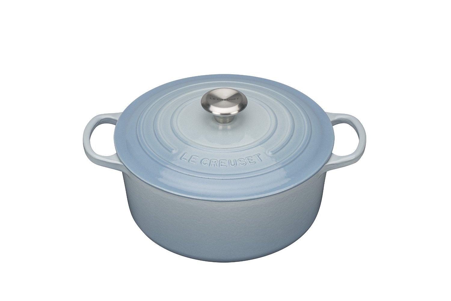 Le Creuset Кастрюля / жаровня с крышкой 26 см, голубой океан Signature | https://grandposuda.com.ua
