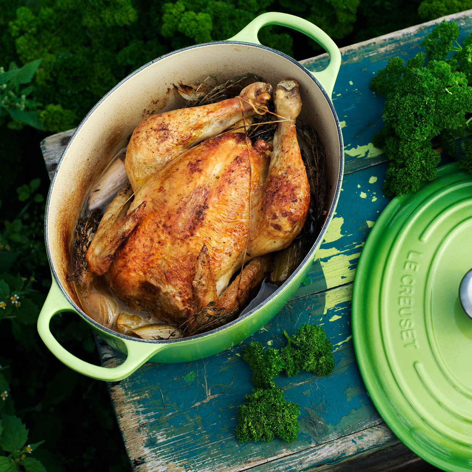 Le Creuset Гусятниця / жаровня 27 см с крышкой Palm | https://grandposuda.com.ua