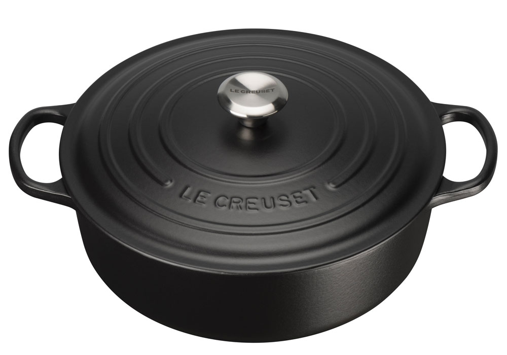 Le Creuset Жаровня для ризотто круглая 30 см черная | https://grandposuda.com.ua