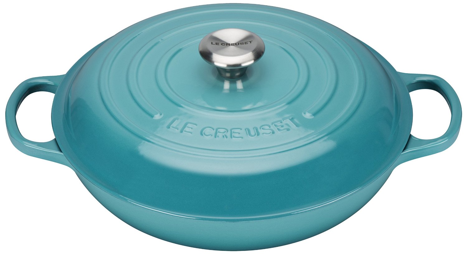 Le Creuset Сковорода-жаровня чугунная 26 см, бирюзовый | https://grandposuda.com.ua