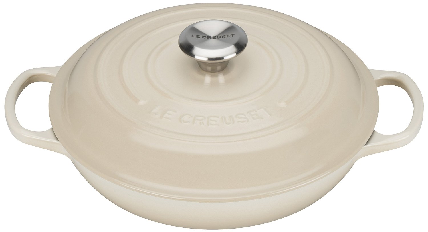 Le Creuset Сковорода-жаровня чугунная 26 см, бежевый | https://grandposuda.com.ua