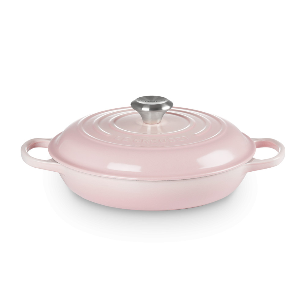 Le Creuset Каструля низька 2,2 л рожева Shell Pink | https://grandposuda.com.ua