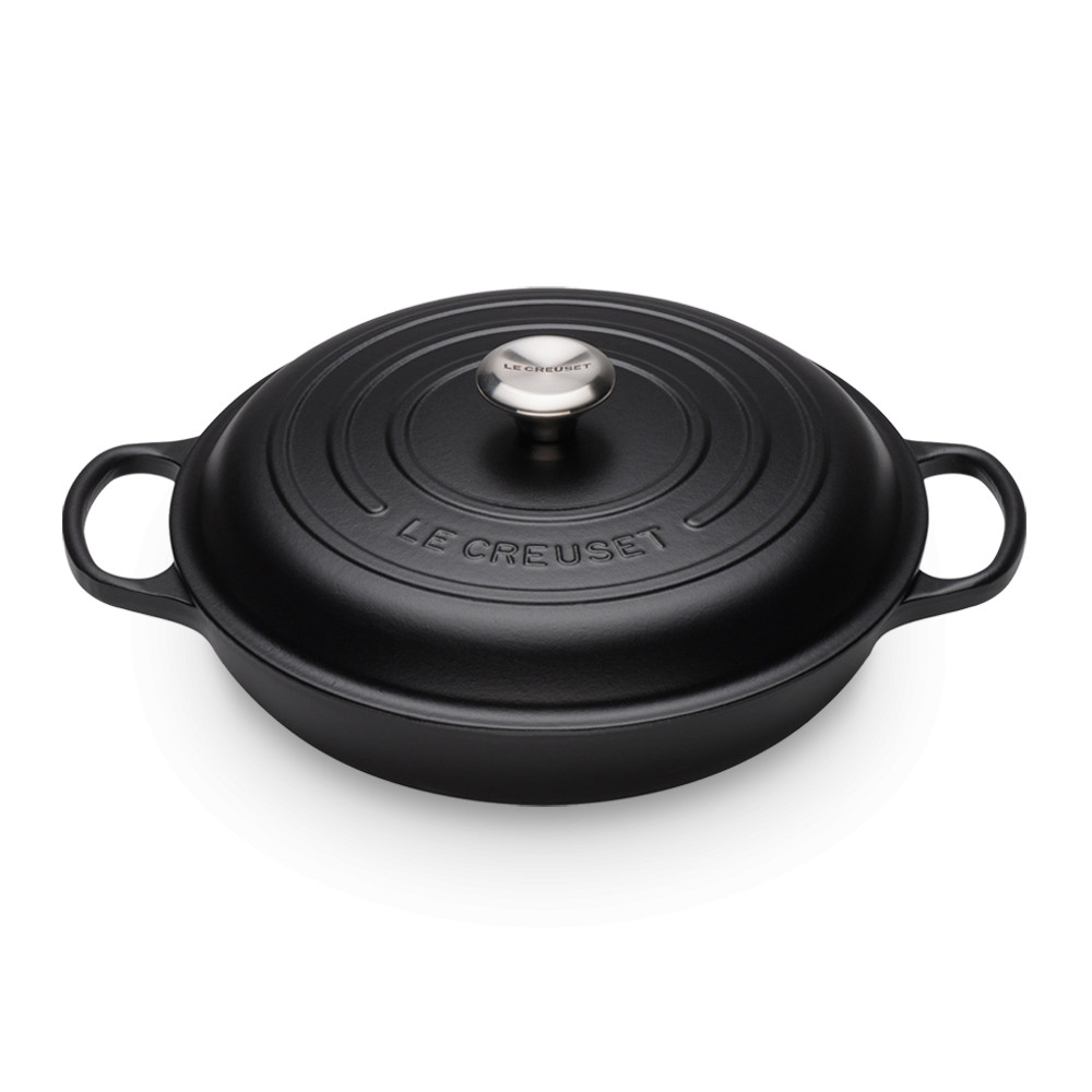 Le Creuset Кастрюля низкая 3,5 л черная матовая | https://grandposuda.com.ua