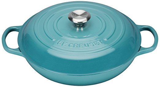 Le Creuset Сковорода-жаровня чугунная 30 см, бирюзовый | https://grandposuda.com.ua