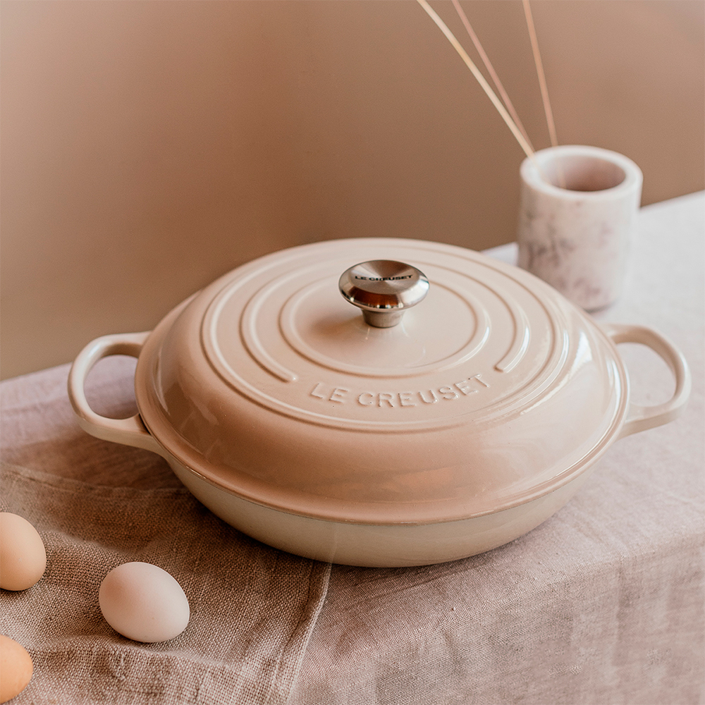 Le Creuset Жаровня 30 см Meringue | https://grandposuda.com.ua