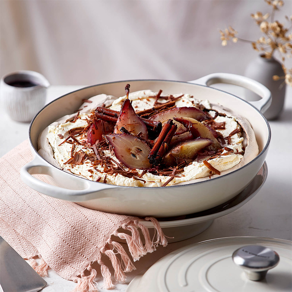 Le Creuset Жаровня 30 см Meringue | https://grandposuda.com.ua