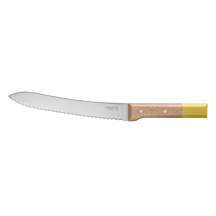 Opinel Ніж кухонний 21 см металік / жовтий Parallele | https://grandposuda.com.ua