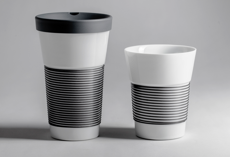 Kahla Кружка для кофе с крышкой 350 мл, антрацит Magic Grip To Go Café Sommelier | https://grandposuda.com.ua