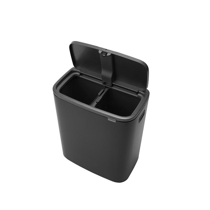 Brabantia Сміттєвий бак 2х30 л чорний матовий Bo Touch Bin | https://grandposuda.com.ua