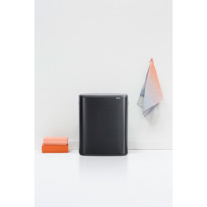 Brabantia Сміттєвий бак 2х30 л чорний матовий Bo Touch Bin | https://grandposuda.com.ua