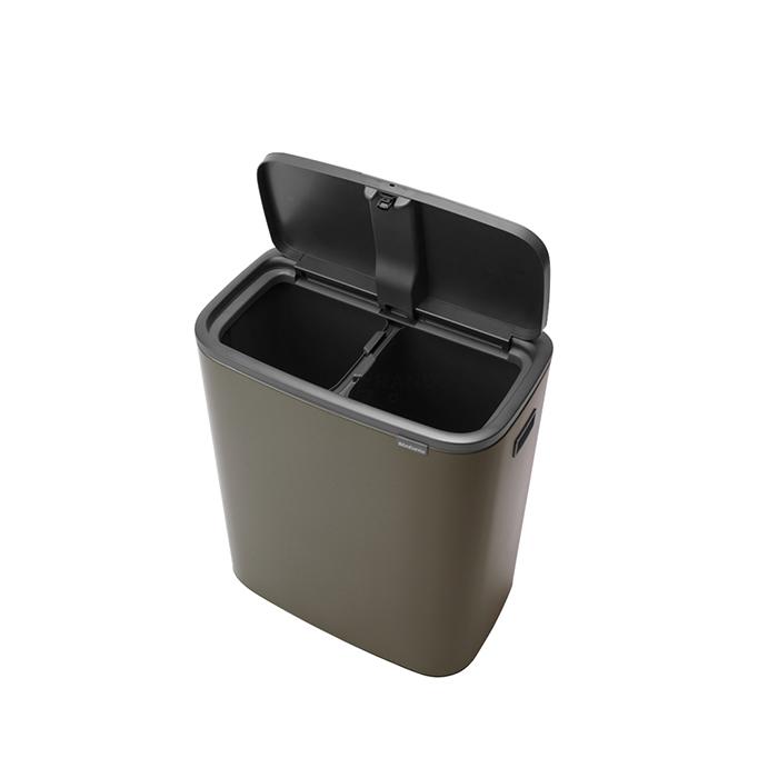 Brabantia Сміттєвий бак 2х30 л платиновий Bo Touch Bin | https://grandposuda.com.ua