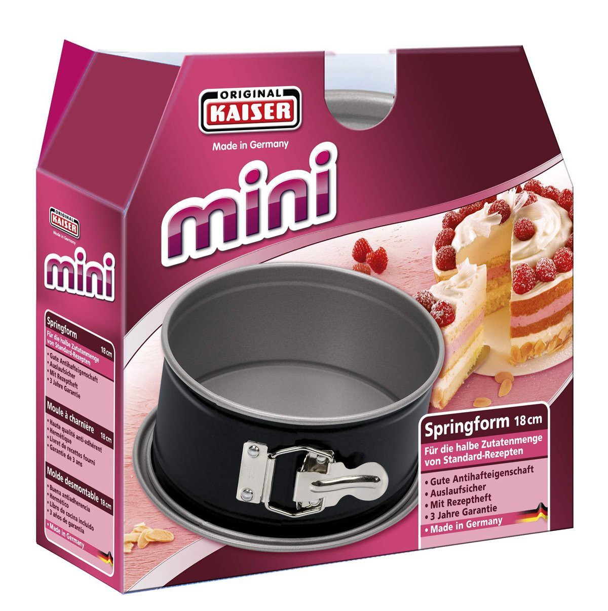 Kaiser Форма для выпечки разъемная круглая Ø 18 см Mini | https://grandposuda.com.ua