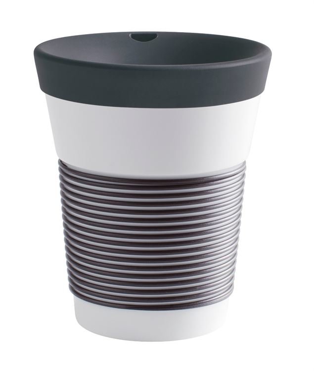 Kahla Чашка 0,35 л, с крышкой черно-белая Сupit To Go Mugs Magic Grip | https://grandposuda.com.ua