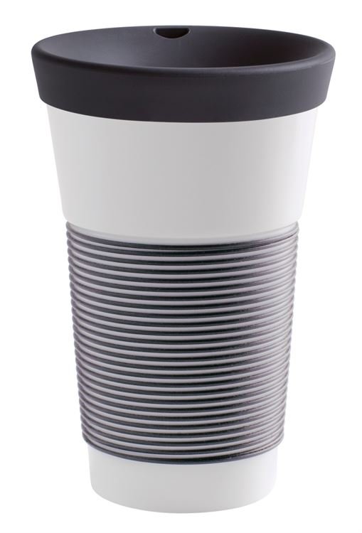 Kahla Чашка 0,47 л, с крышкой черно-белая Сupit To Go Mugs Magic Grip | https://grandposuda.com.ua