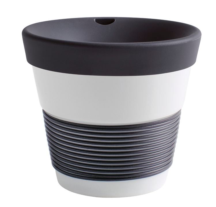 Kahla Чашка 0,23 л, с крышкой черно-белая Сupit To Go Mugs Magic Grip | https://grandposuda.com.ua