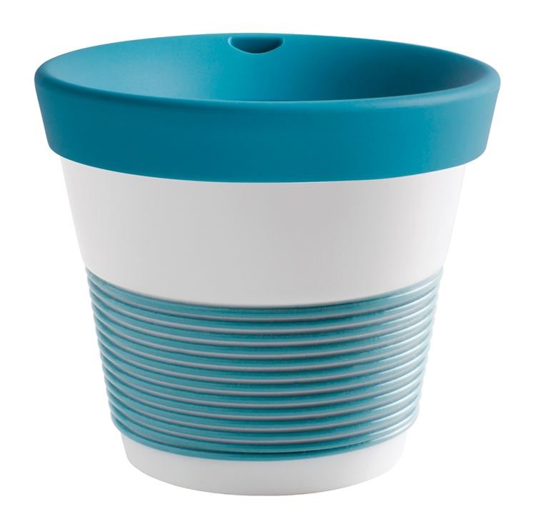 Kahla Чашка 0,23 л, с крышкой бело-зеленая Сupit To Go Mugs Magic Grip | https://grandposuda.com.ua