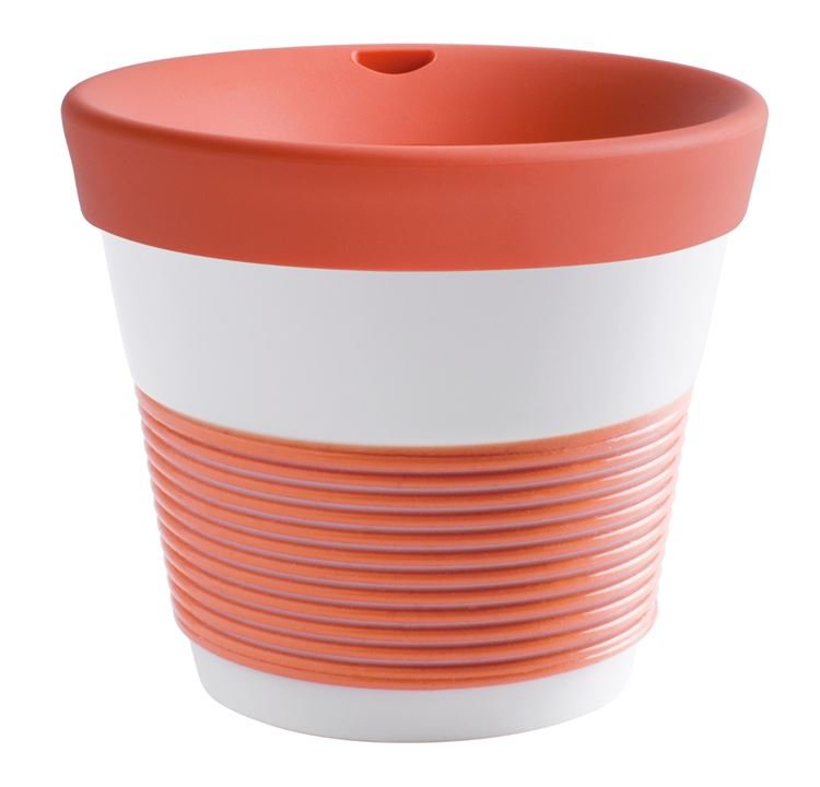 Kahla Чашка 0,23 л, с крышкой коралловый закат Сupit To Go Mugs Magic Grip | https://grandposuda.com.ua
