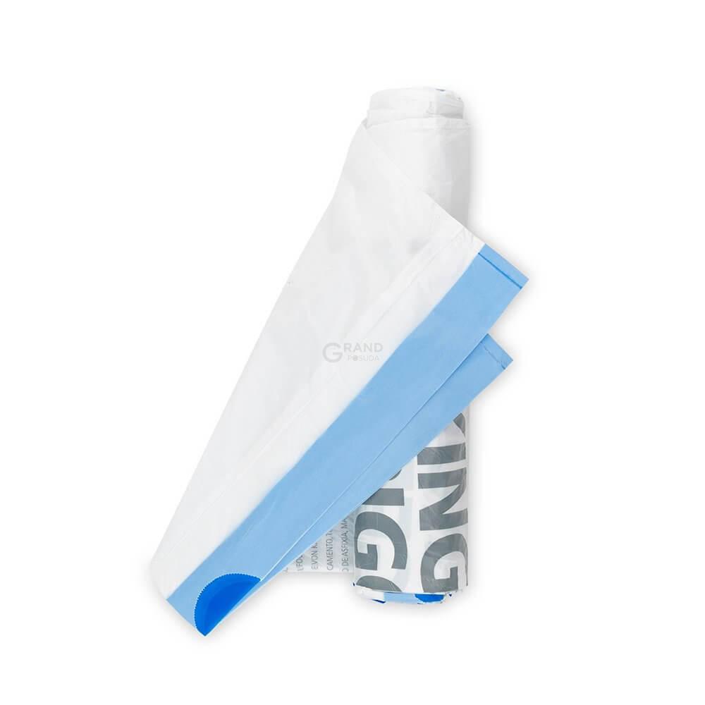 Brabantia Пакети для сміття в рулоні, 20 л, розмір Е, 20 шт білих | https://grandposuda.com.ua