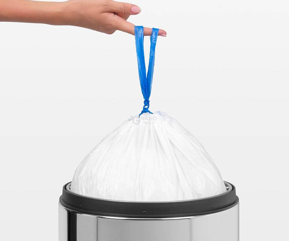 Brabantia Пакети для сміття в рулоні, 20 л, розмір Е, 20 шт білих | https://grandposuda.com.ua