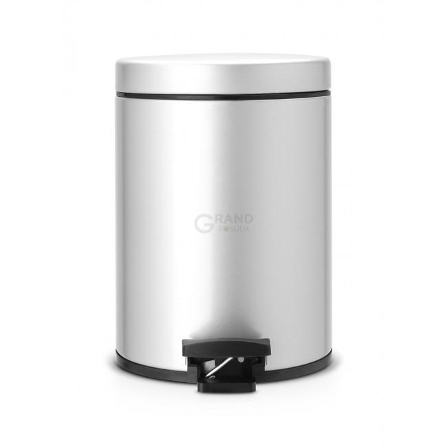 Brabantia Сміттєвий бак з педаллю 5 л класичний сірий металік Pedal Bin | https://grandposuda.com.ua