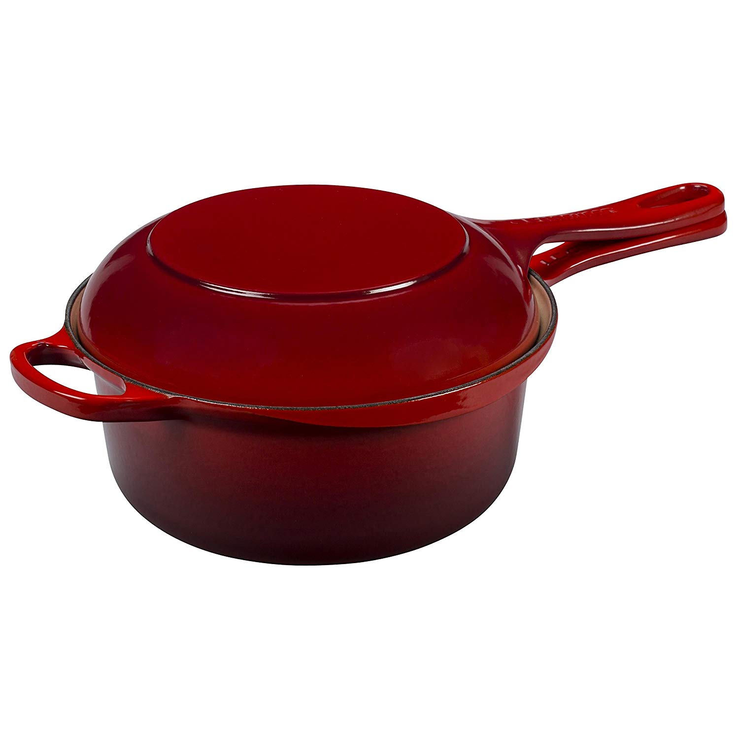 Le Creuset Ківш з кришкою / кришка-сковорода 22 см, вишневий | https://grandposuda.com.ua