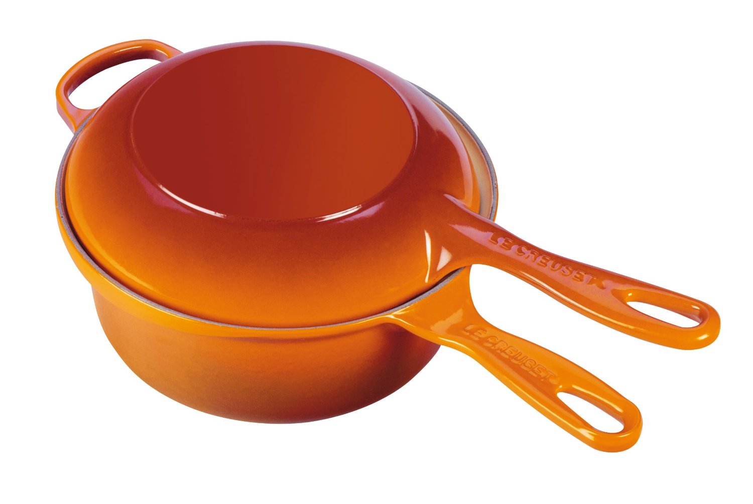 Le Creuset Ківш з кришкою / кришка-сковорода 22 см, помаранчевий | https://grandposuda.com.ua