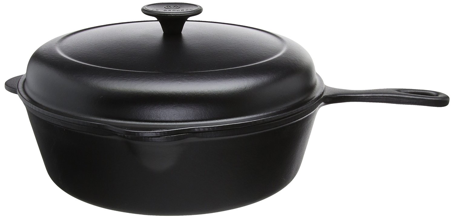 Le Creuset Гусятниця / жаровня с длинной ручкой 27 см, черный | https://grandposuda.com.ua