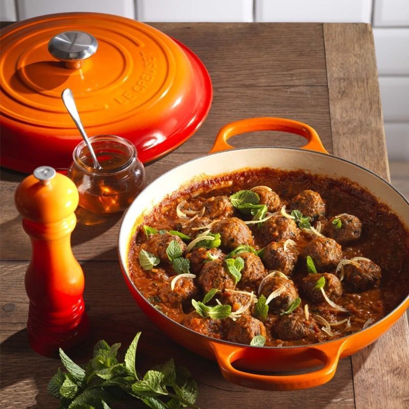 Le Creuset Гусятниця / жаровня з довгою ручкою 27 см, вишневий | https://grandposuda.com.ua