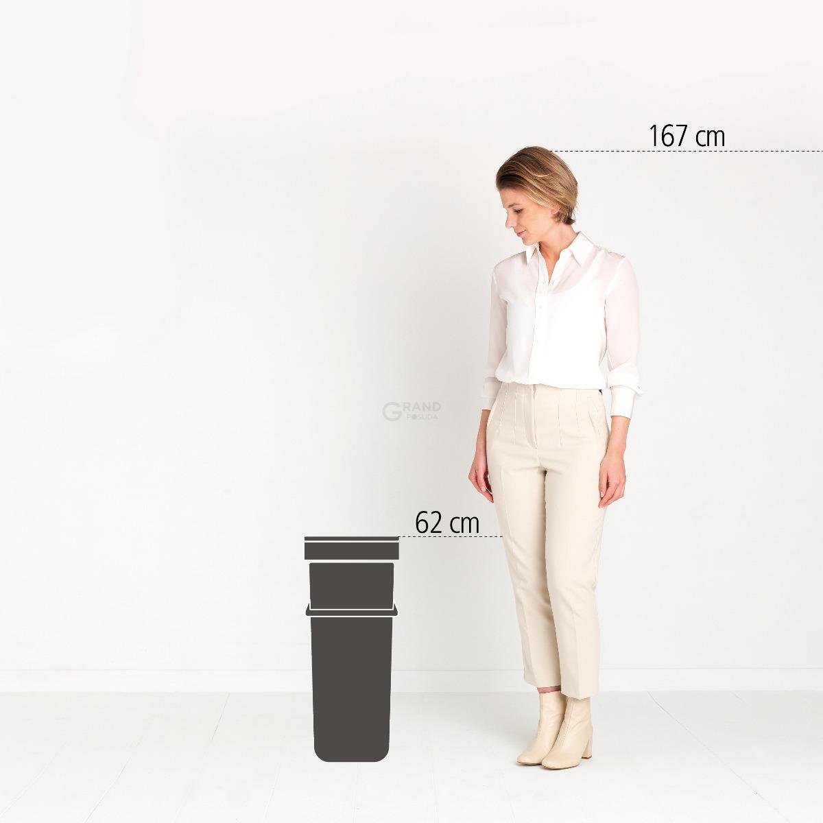 Brabantia Відро для сміття 40 л сіре Sort&Go | https://grandposuda.com.ua