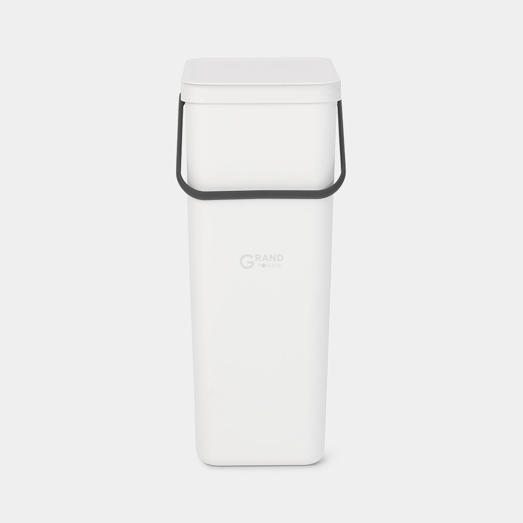 Brabantia Мусорное ведро 40 л белое Sort&Go | https://grandposuda.com.ua