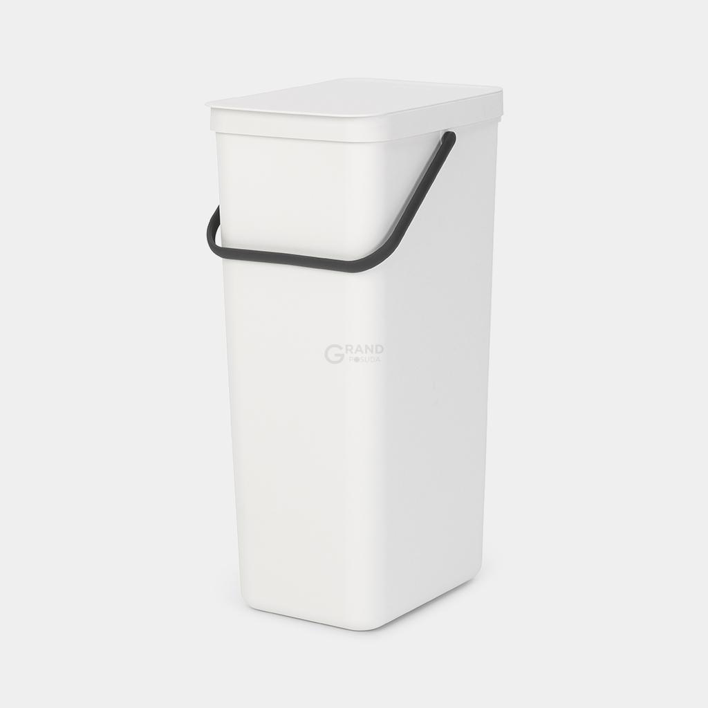 Brabantia Відро для сміття 40 л біле Sort&Go | https://grandposuda.com.ua