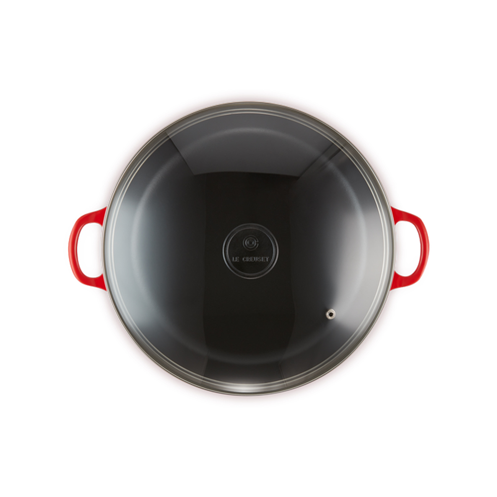 Le Creuset Каструля зі скляною кришкою низька 2,8 л Вишнева Cerise | https://grandposuda.com.ua