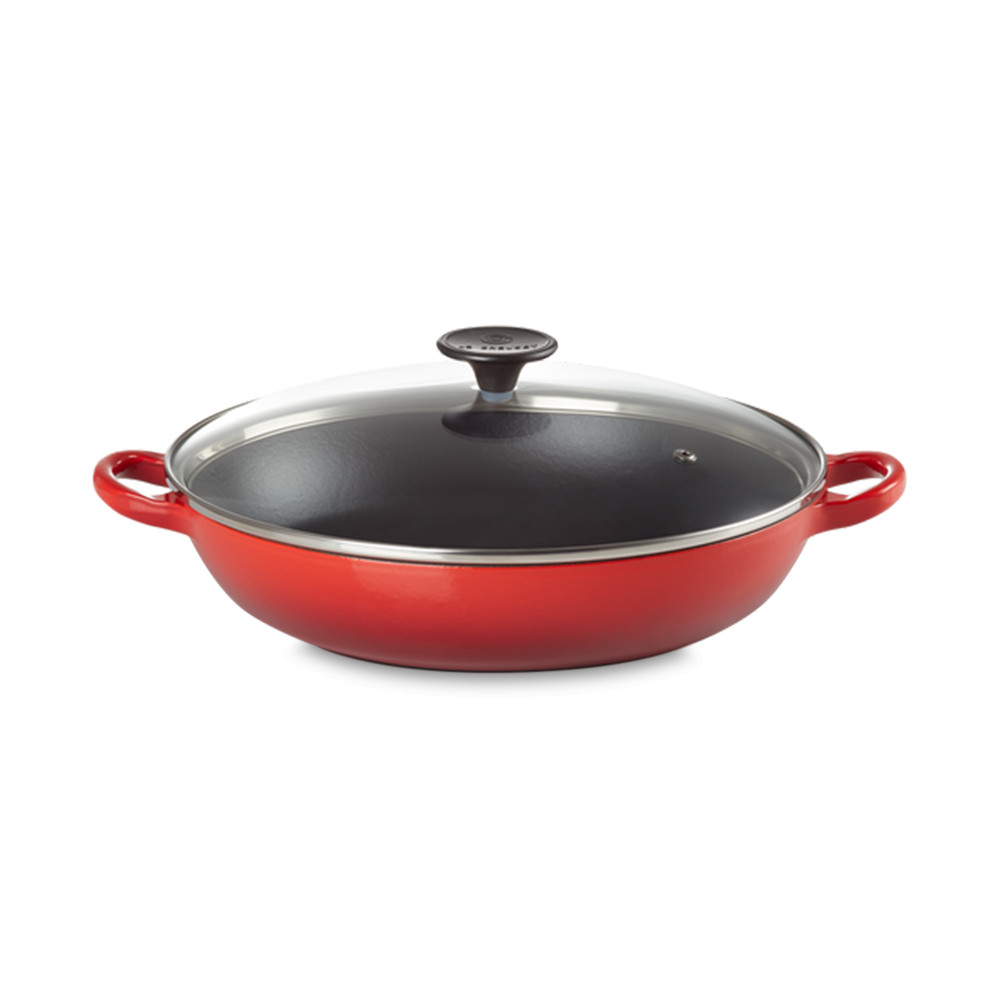 Le Creuset Каструля зі скляною кришкою низька 2,8 л Вишнева Cerise | https://grandposuda.com.ua