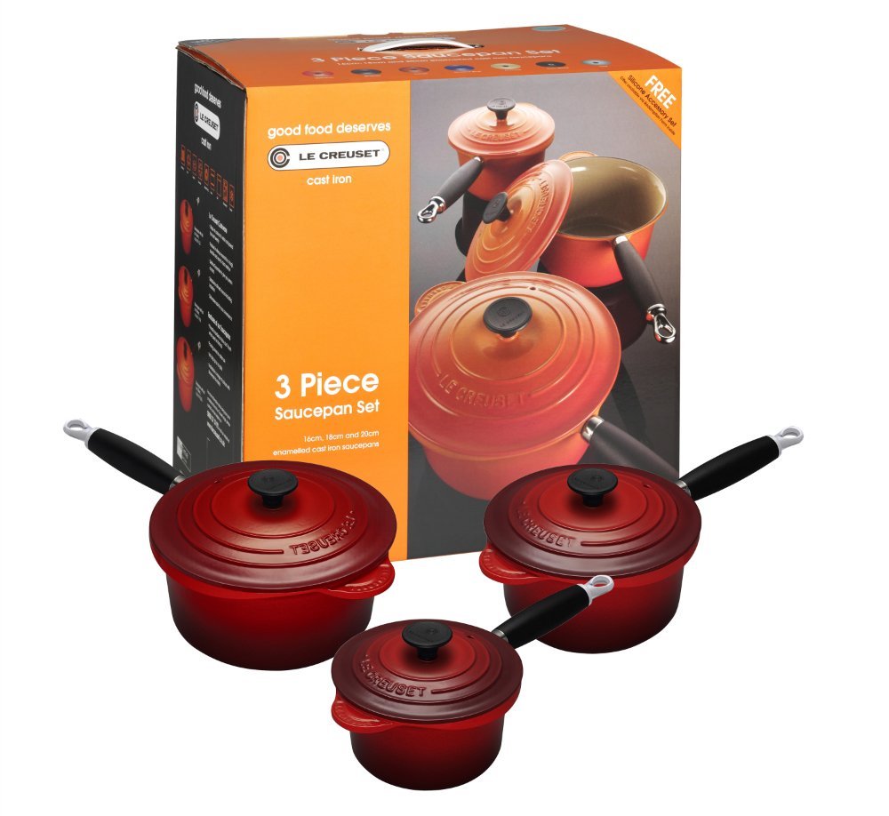 Le Creuset Набір ковшів професійний 3 предмета, вишневий | https://grandposuda.com.ua