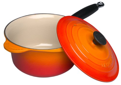Le Creuset Ківш з кришкою 20 см помаранчевий | https://grandposuda.com.ua