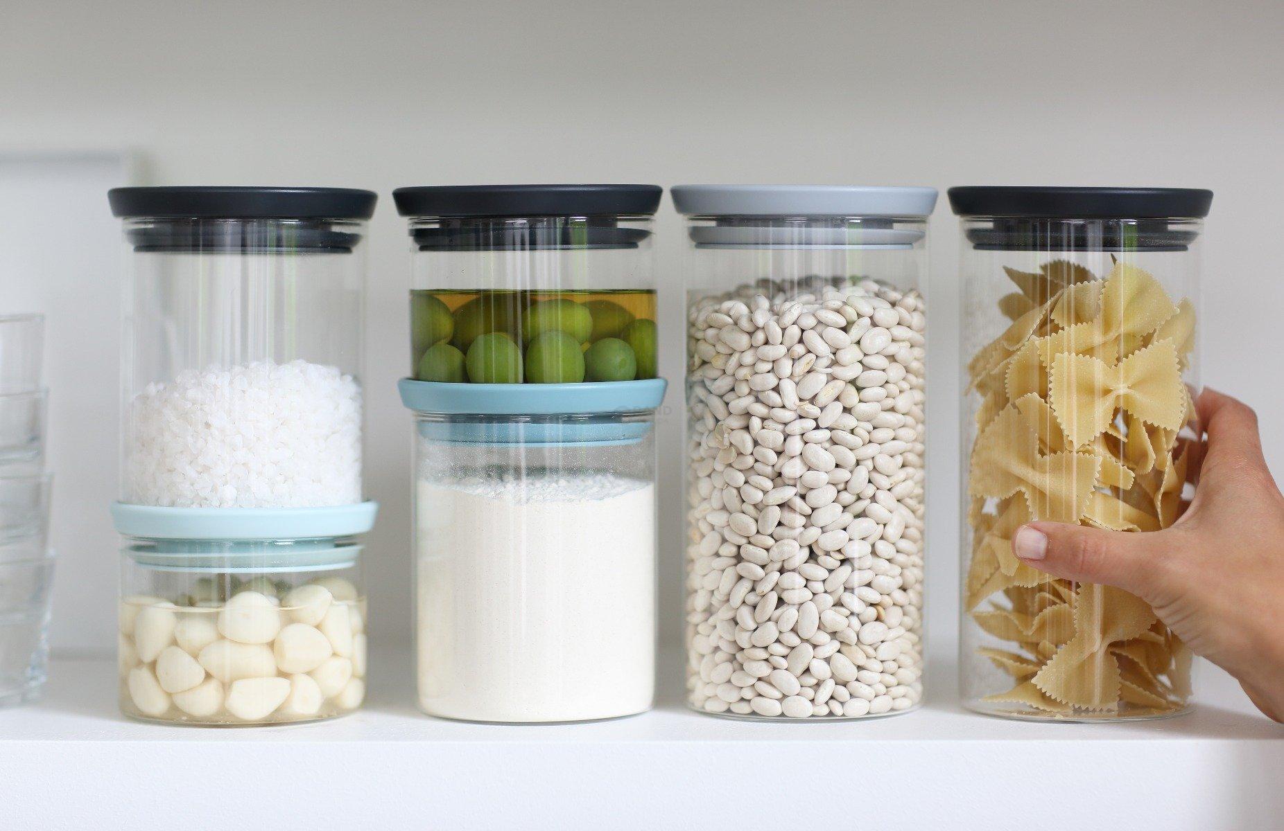 Brabantia Модульна скляна банка, темно-сіра кришка 1,9 л | https://grandposuda.com.ua