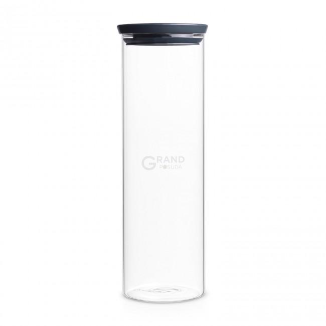 Brabantia Модульна скляна банка, темно-сіра кришка 1,9 л | https://grandposuda.com.ua